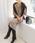 NOLLEY'S(ノーリーズ) ◇【WEB限定】ウォッシャブルラメ総針Vネックコクーンワンピース