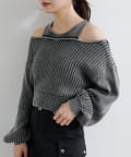 Kastane(カスタネ) 【10.25(土)12:00発売/S.Mサイズ展開/リバーシブル/WEB先行】ピグメントオフショルタンクニット