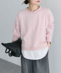 PUAL CE CIN(ピュアルセシン) シンプル裏起毛スウェットショートプルオーバー
