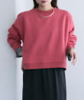 PUAL CE CIN(ピュアルセシン) シンプル裏起毛スウェットショートプルオーバー