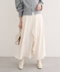 NICE CLAUP / OLIVE des OLIVE OUTLET(ナイスクラップ  / オリーブ デ オリーブ アウトレット) 【natural couture】ウエストベルト付きラッフルデザインスカート