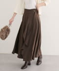 NICE CLAUP / OLIVE des OLIVE OUTLET(ナイスクラップ  / オリーブ デ オリーブ アウトレット) 【natural couture】ウエストベルト付きラッフルデザインスカート