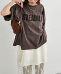 NICE CLAUP / OLIVE des OLIVE OUTLET(ナイスクラップ  / オリーブ デ オリーブ アウトレット) 【LARUTA】サイドスリットBIGTシャツ