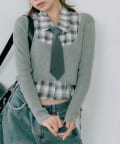 NICE CLAUP / OLIVE des OLIVE OUTLET(ナイスクラップ  / オリーブ デ オリーブ アウトレット) 【OLIVE des OLIVE】ノースリシャツ×ニットカーデセ