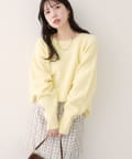 natural couture(ナチュラルクチュール) 【WEB限定】クルーネックニットプルオーバー