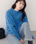 natural couture(ナチュラルクチュール) ウール＆リサイクルポリショートニットプルオーバー