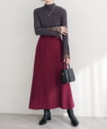 NICE CLAUP / OLIVE des OLIVE OUTLET(ナイスクラップ  / オリーブ デ オリーブ アウトレット) 【natural couture】ラップ風ツイードスカート
