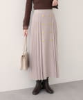 natural couture(ナチュラルクチュール) 【WEB限定】フロント釦ニットプリーツスカート