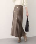 natural couture(ナチュラルクチュール) 【WEB限定】フロント釦ニットプリーツスカート
