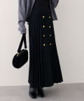 natural couture(ナチュラルクチュール) 【WEB限定】フロント釦ニットプリーツスカート