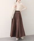 natural couture(ナチュラルクチュール) 【WEB限定】ポンチスエードパイピングサーキュラースカート