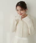 natural couture(ナチュラルクチュール) 【WEB限定】モヘアタッチ衿付きニット