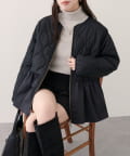 natural couture(ナチュラルクチュール) キルティングペプラムジャケット