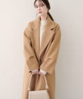 natural couture(ナチュラルクチュール) ニットモッサ袖タックチェスターコート