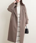 natural couture(ナチュラルクチュール) ニットモッサ袖タックチェスターコート