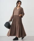 LOUNGEDRESS(ラウンジドレス) プリーツVワンピース