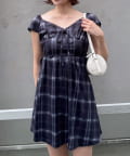 OUTLET(アウトレット) 【mystic】[mline]シアーチェック カットミニワンピース