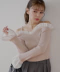 OUTLET(アウトレット) 【Chico】フリルドッキングフレアスリーブニット
