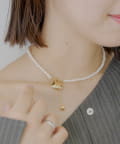 OUTLET(アウトレット) 【Chico】前後2wayハートモチーフパールネックレス