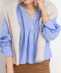 NOLLEY'S(ノーリーズ) ウォッシャブルタイプライターVネック2WAYシャツ