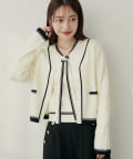 natural couture(ナチュラルクチュール) 【セットフェア対象】【パルクロ限定】配色ラインカーディガン