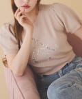 NICE CLAUP / OLIVE des OLIVE OUTLET(ナイスクラップ  / オリーブ デ オリーブ アウトレット) 【one after another】ロゴビジューニット