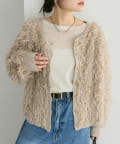 PUAL CE CIN(ピュアルセシン) フリンジジャガードニット