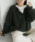 PUAL CE CIN(ピュアルセシン) フリンジジャガードニット