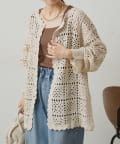 NICE CLAUP / OLIVE des OLIVE OUTLET(ナイスクラップ  / オリーブ デ オリーブ アウトレット) 【PUAL CE CIN】クロシェットニットカーディガン