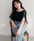 NICE CLAUP / OLIVE des OLIVE OUTLET(ナイスクラップ  / オリーブ デ オリーブ アウトレット) 【natural couture】ハチワレスリーブ麻調ブラウス