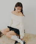 Chico(チコ) 【10/23(木)0時販売】リブデザインオフショルルーズニット