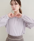 natural couture(ナチュラルクチュール) 【WEB限定】バイカラーボートネックブラウス
