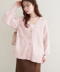 natural couture(ナチュラルクチュール) 【WEB限定】ぷっくり金ボタンミドルカーデ