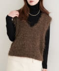 natural couture(ナチュラルクチュール) 【WEB限定】フェザーヤーンVネックベスト