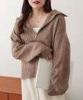 NICE CLAUP / OLIVE des OLIVE OUTLET(ナイスクラップ  / オリーブ デ オリーブ アウトレット) ヤクタッチハーフＺＩＰニット