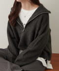 NICE CLAUP / OLIVE des OLIVE OUTLET(ナイスクラップ  / オリーブ デ オリーブ アウトレット) ヤクタッチハーフＺＩＰニット