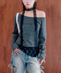 NICE CLAUP / OLIVE des OLIVE OUTLET(ナイスクラップ  / オリーブ デ オリーブ アウトレット) 【olive des olive】タイ付ワンショルトップス