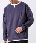 FREDY & GLOSTER(フレディ アンド グロスター) 【全方向杢ダンボール】フェイクキーネックロングスリーブ