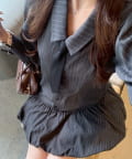 NICE CLAUP / OLIVE des OLIVE OUTLET(ナイスクラップ  / オリーブ デ オリーブ アウトレット) ネクタイ付裾バルーンミニワンピース