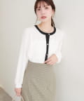natural couture(ナチュラルクチュール) 【WEB限定】タックヘム羽織ブラウス