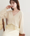 natural couture(ナチュラルクチュール) 【WEB限定】裾フリル取り外しカーデ