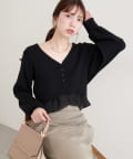 natural couture(ナチュラルクチュール) 【WEB限定】裾フリル取り外しカーデ