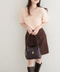 natural couture(ナチュラルクチュール) フェザーヤーン半袖ニットプルオーバー