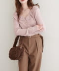 natural couture(ナチュラルクチュール) 【WEB限定】フリルカラーカーデ