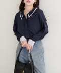 natural couture(ナチュラルクチュール) 配色２枚衿ブラウス