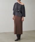 NICE CLAUP / OLIVE des OLIVE OUTLET(ナイスクラップ  / オリーブ デ オリーブ アウトレット) 【LARUTA】ＵＶ＆接触冷感シンプルラインニットスカート