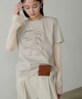 NICE CLAUP / OLIVE des OLIVE OUTLET(ナイスクラップ  / オリーブ デ オリーブ アウトレット) 【LARUTA】厚盛ロゴ刺繍T