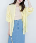 NICE CLAUP / OLIVE des OLIVE OUTLET(ナイスクラップ  / オリーブ デ オリーブ アウトレット) 【natural couture】バンドカラーサイドスリットシアーシャツ