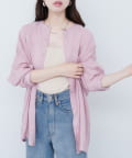 NICE CLAUP / OLIVE des OLIVE OUTLET(ナイスクラップ  / オリーブ デ オリーブ アウトレット) 【natural couture】バンドカラーサイドスリットシアーシャツ