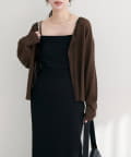 NICE CLAUP / OLIVE des OLIVE OUTLET(ナイスクラップ  / オリーブ デ オリーブ アウトレット) 【natural couture】配色リボン透かし編みカーディガン